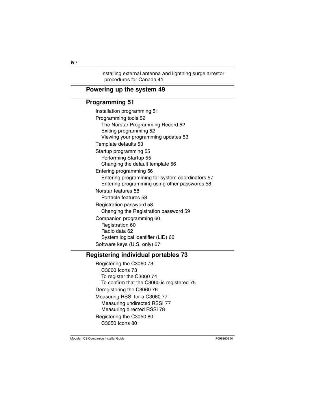 Nortel Networks P0992639 01 manual Powering up the system Programming 