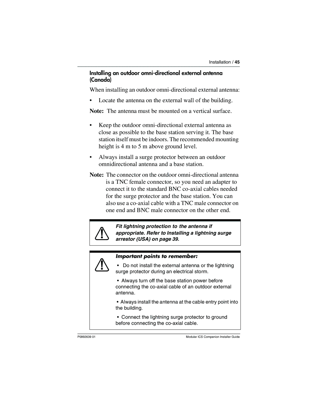 Nortel Networks P0992639 01 manual Installation 