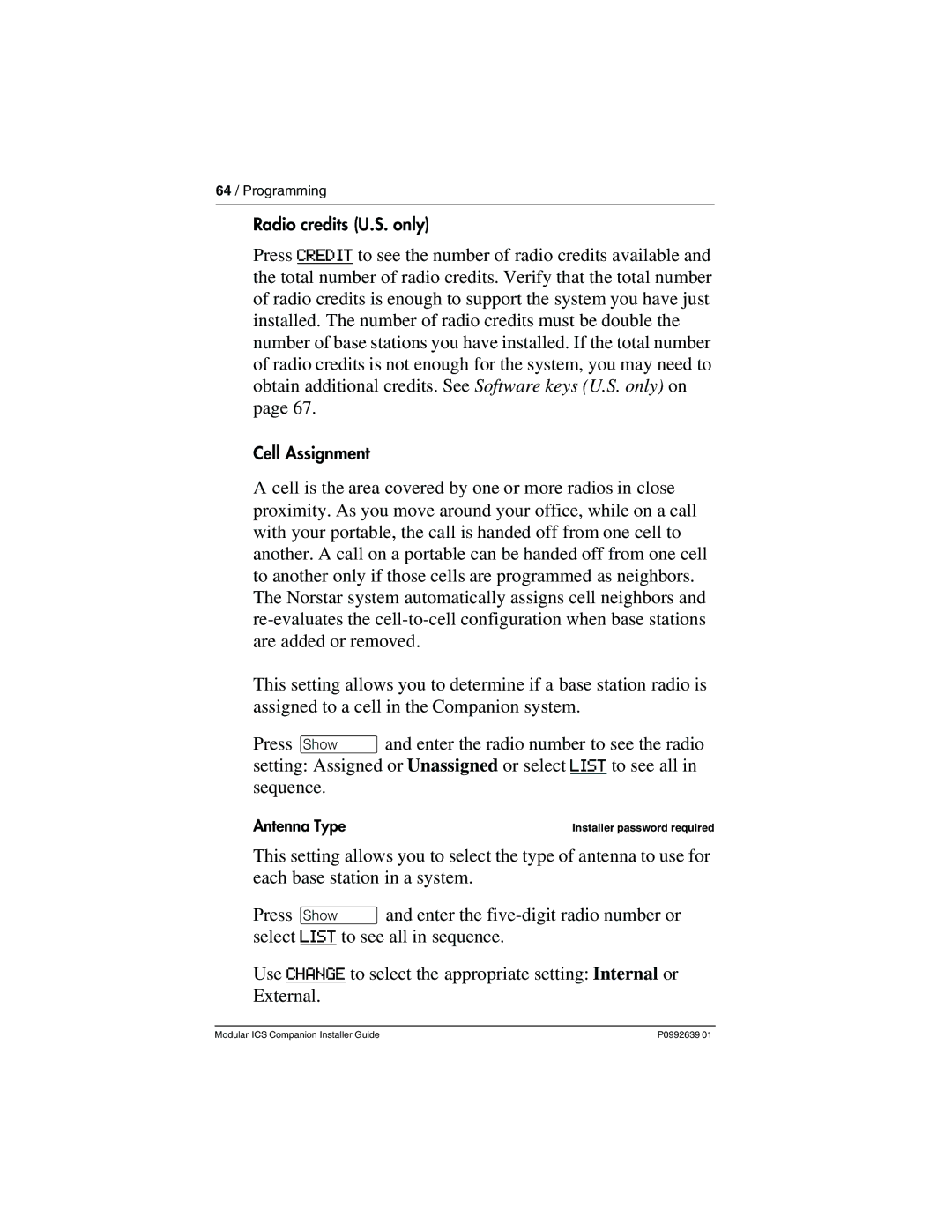 Nortel Networks P0992639 01 manual Antenna Type 