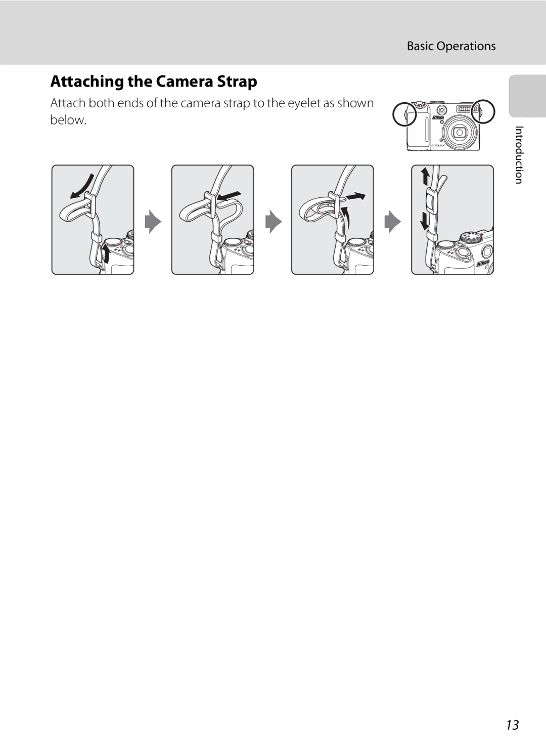 Nortel Networks P5100 user manual Attaching the Camera Strap 