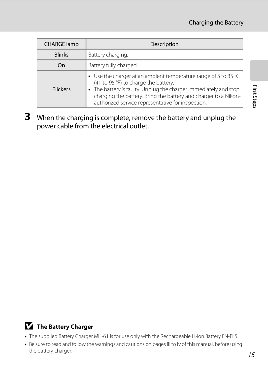 Nortel Networks P5100 user manual Charging the Battery, Battery Charger 