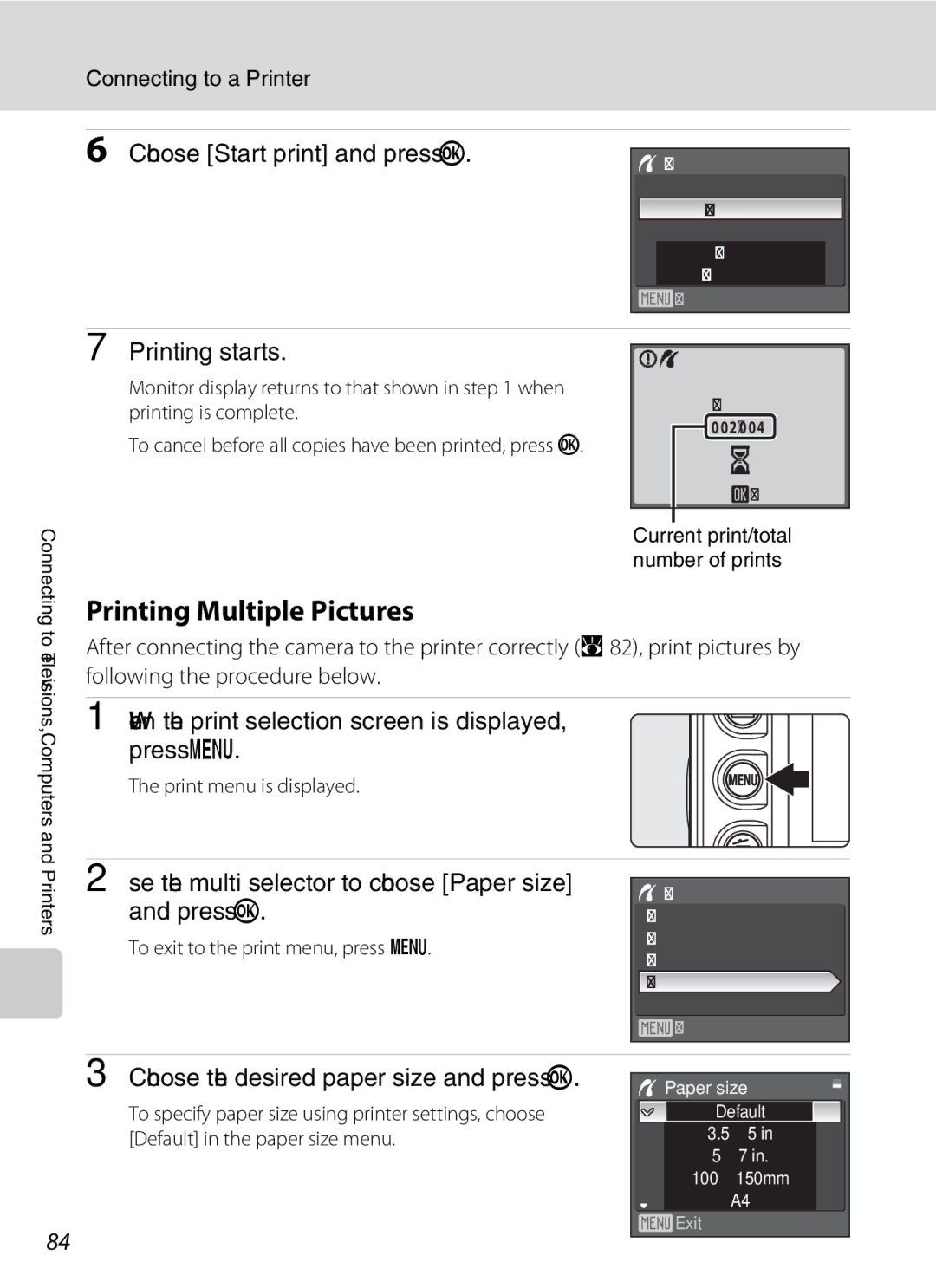 Nortel Networks P5100 user manual Printing Multiple Pictures, Choose Start print and press k, Printing starts 