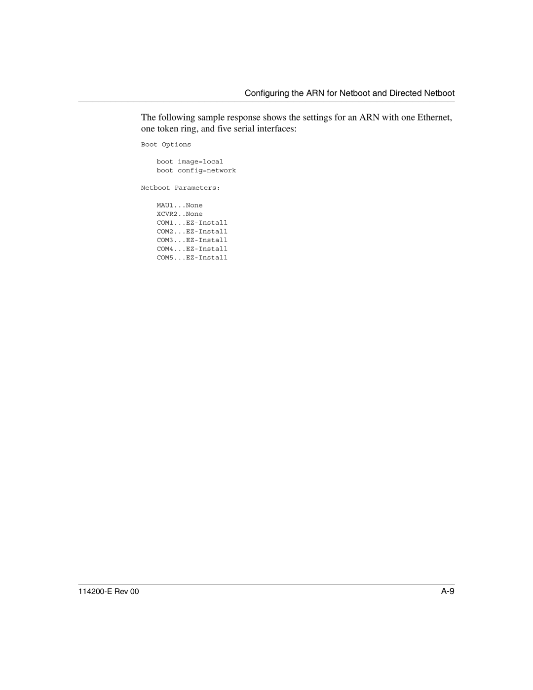 Nortel Networks Passport ARN Routers manual Boot Options 