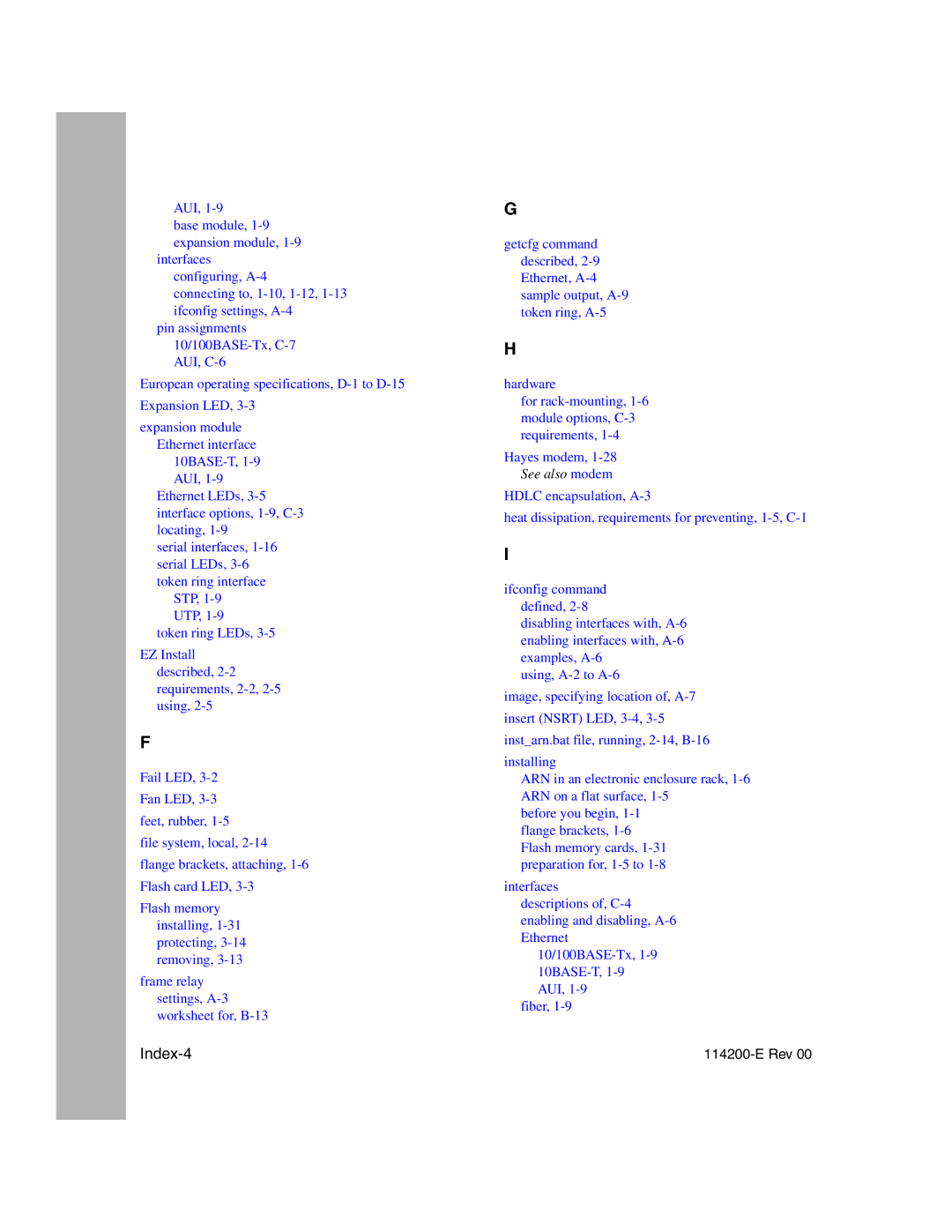 Nortel Networks Passport ARN Routers manual Index-4 