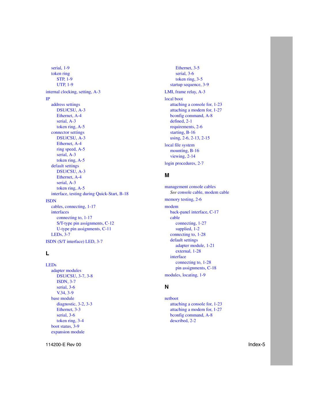 Nortel Networks Passport ARN Routers manual Index-5 