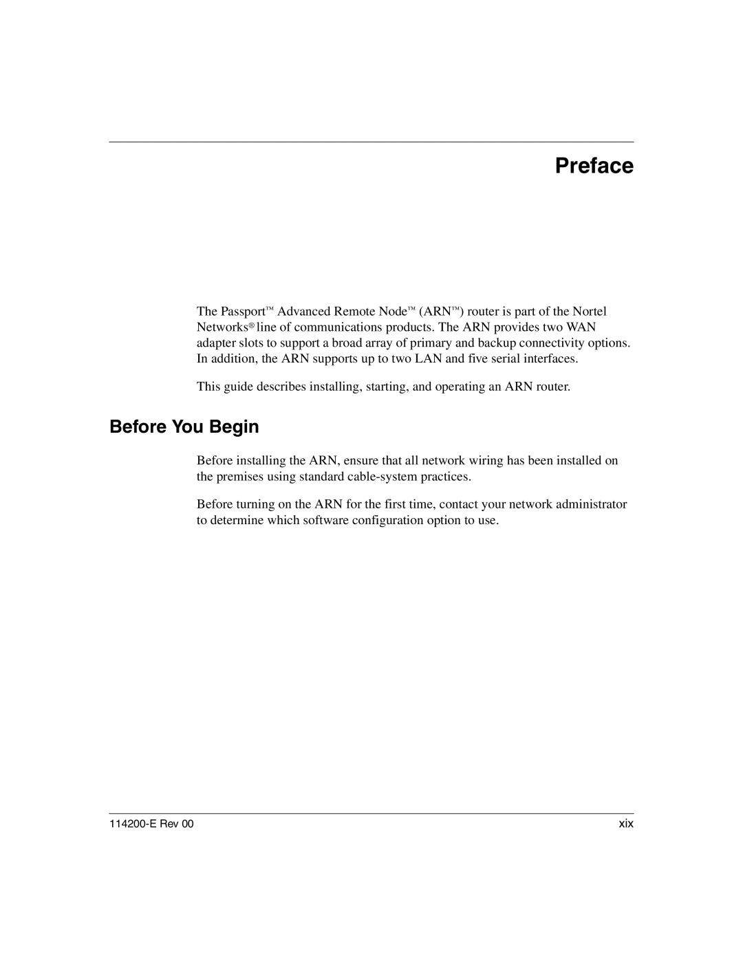 Nortel Networks Passport ARN Routers manual Preface, Before You Begin 