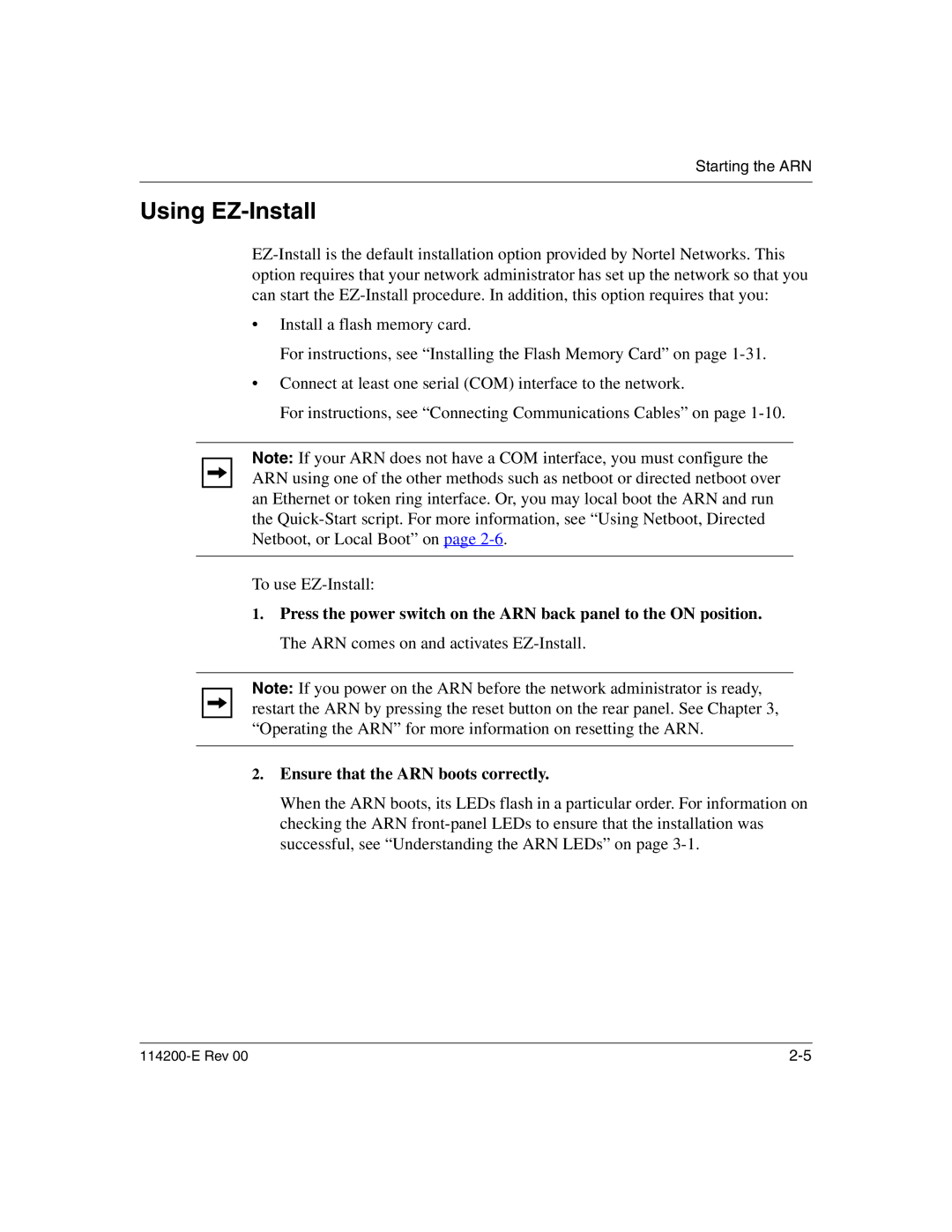 Nortel Networks Passport ARN Routers manual Using EZ-Install 