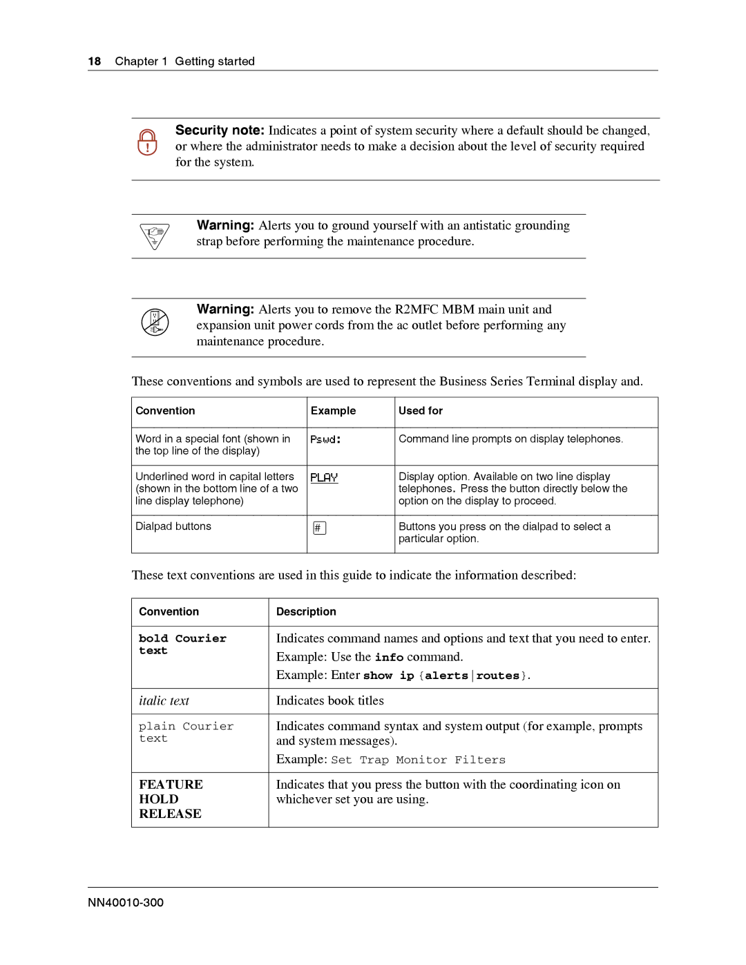 Nortel Networks R2MFC manual Pswd, Convention Example Used for 