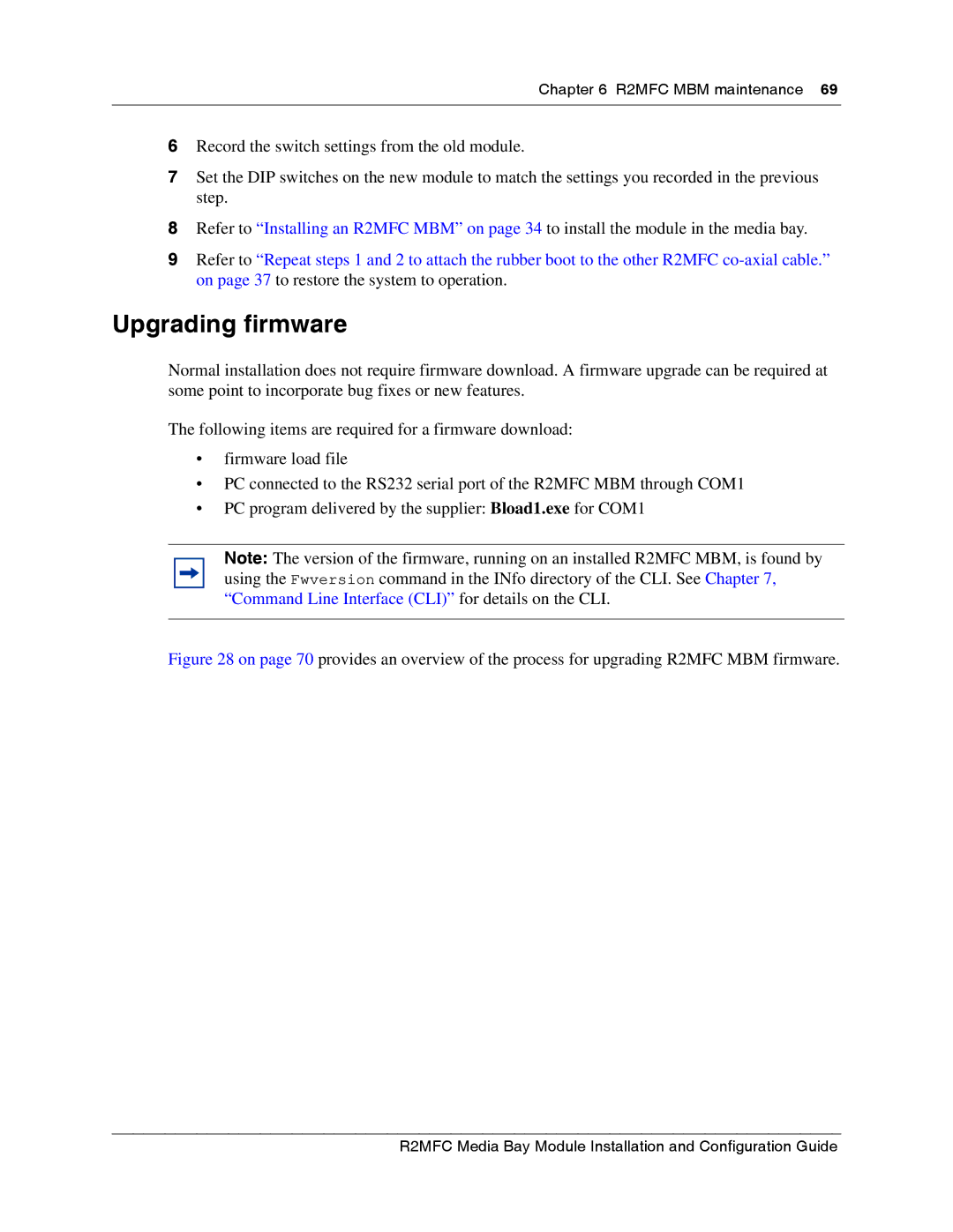 Nortel Networks R2MFC manual Upgrading firmware 