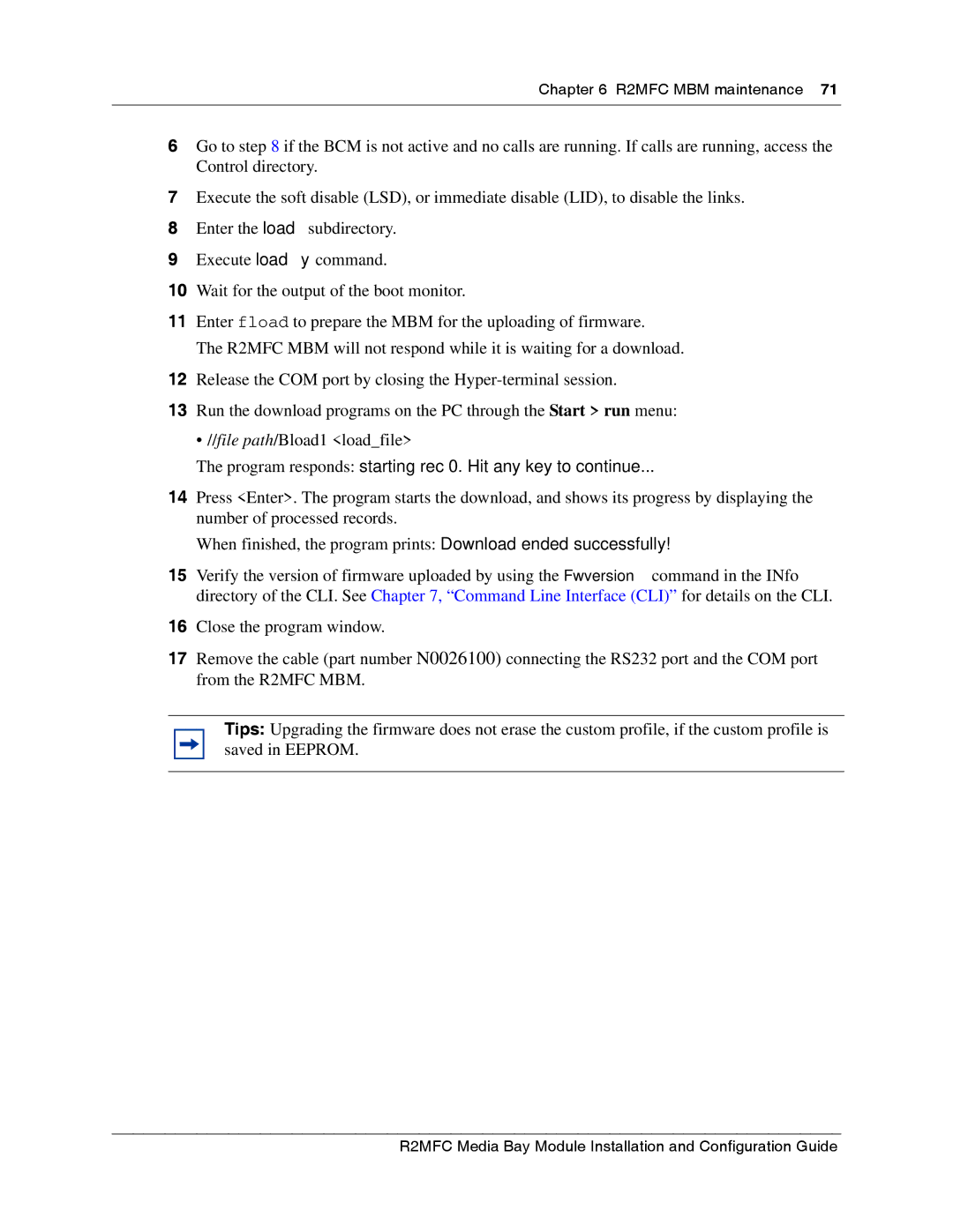 Nortel Networks R2MFC manual Program responds starting rec 0. Hit any key to continue 