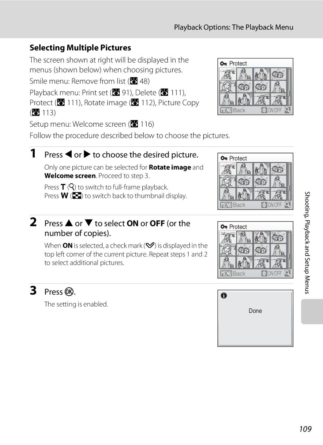 Nortel Networks S560 Selecting Multiple Pictures, Press J or K to choose the desired picture, Number of copies, 109 