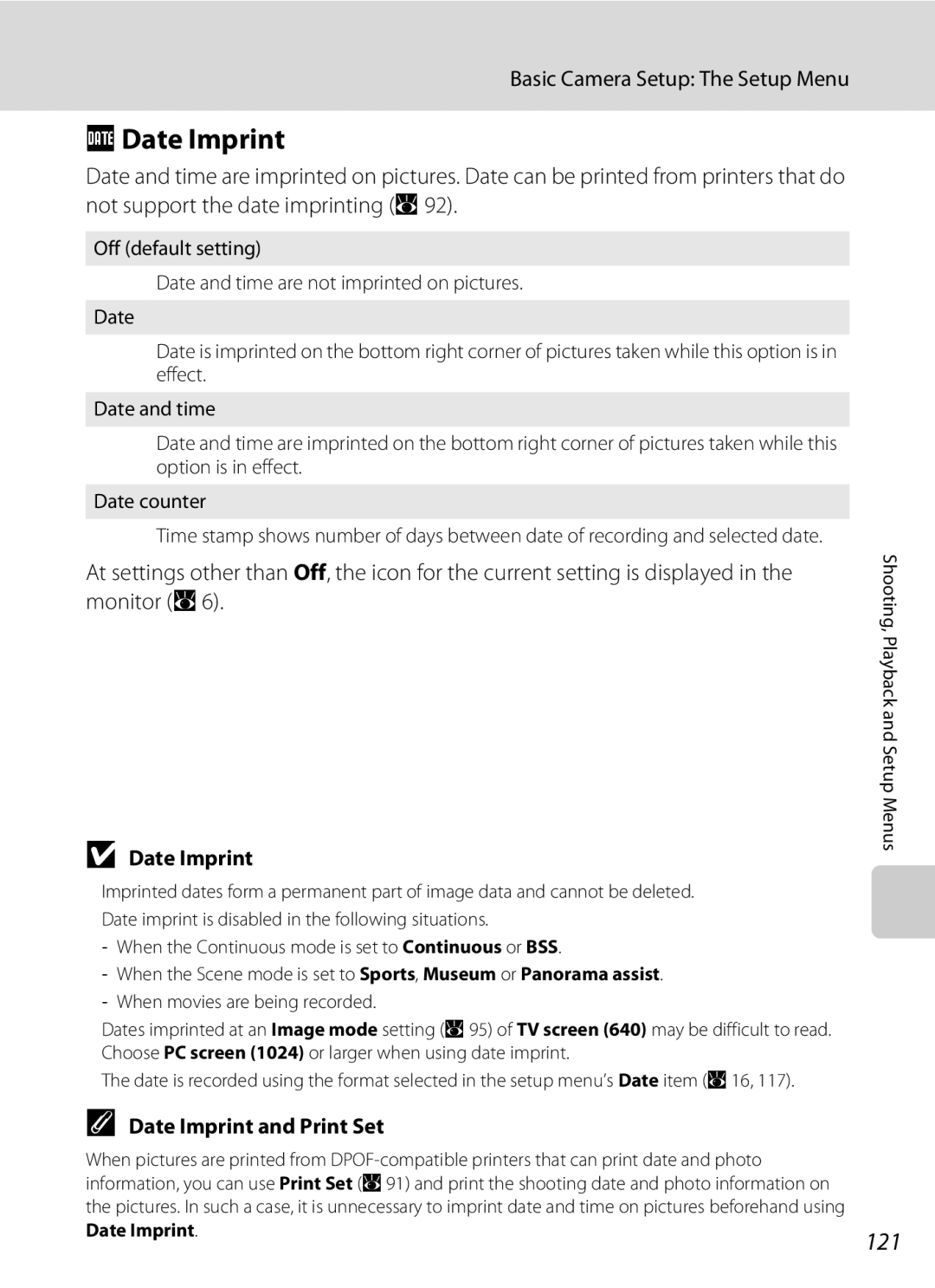 Nortel Networks S560 user manual FDate Imprint, 121, Date Imprint and Print Set 