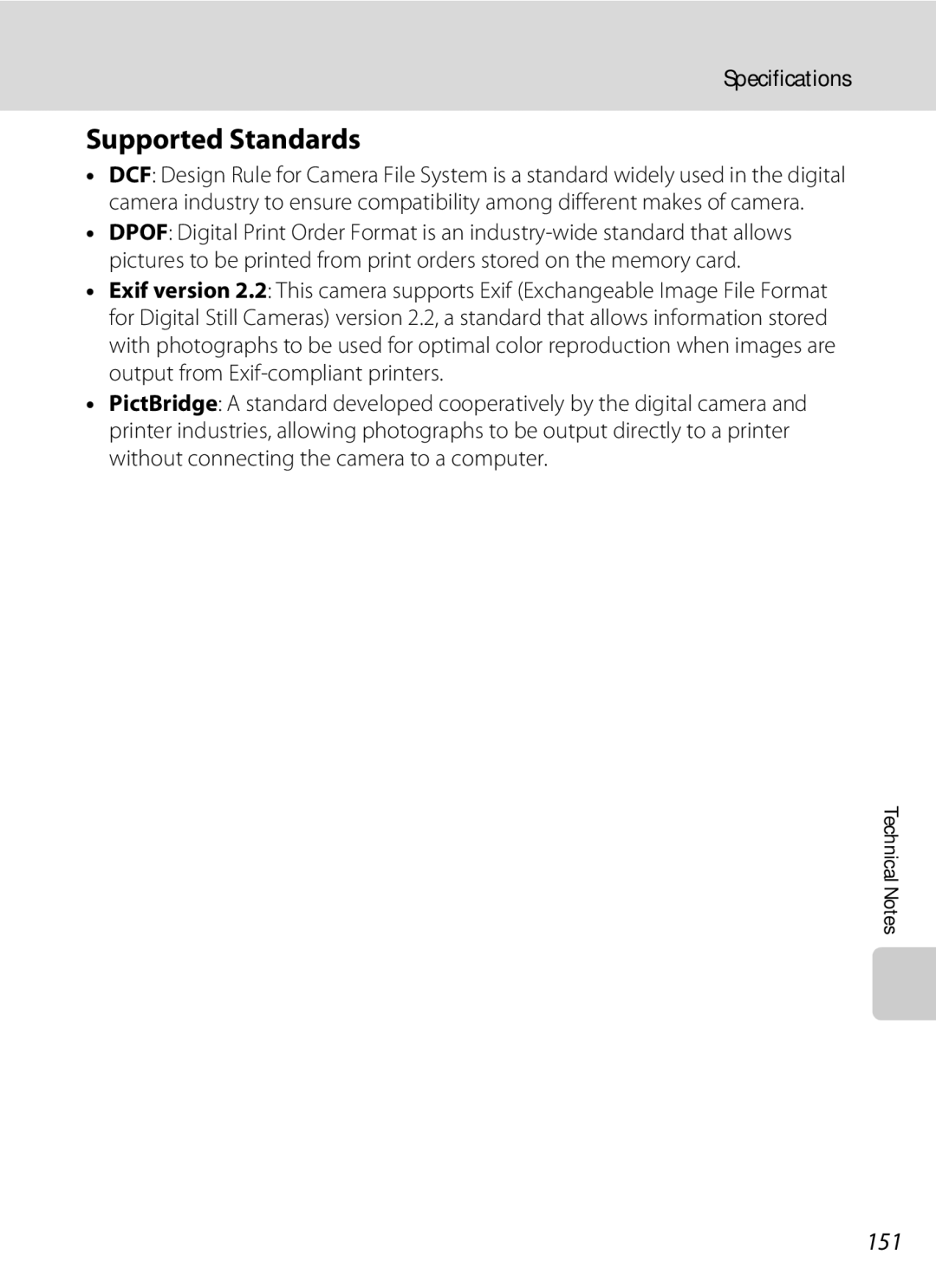 Nortel Networks S560 user manual Supported Standards, 151 