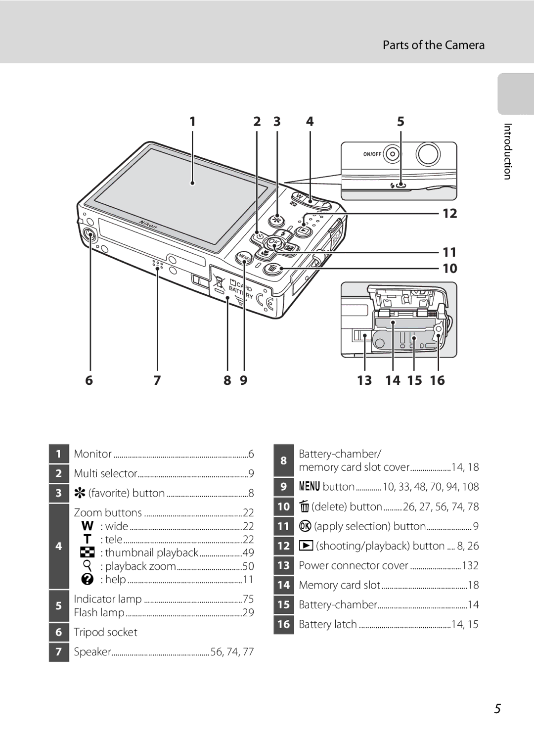 Nortel Networks S560 user manual Parts of the Camera, Tripod socket, 132 