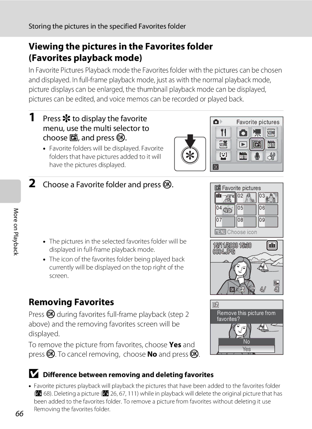 Nortel Networks S560 user manual Removing Favorites, Choose a Favorite folder and press k 