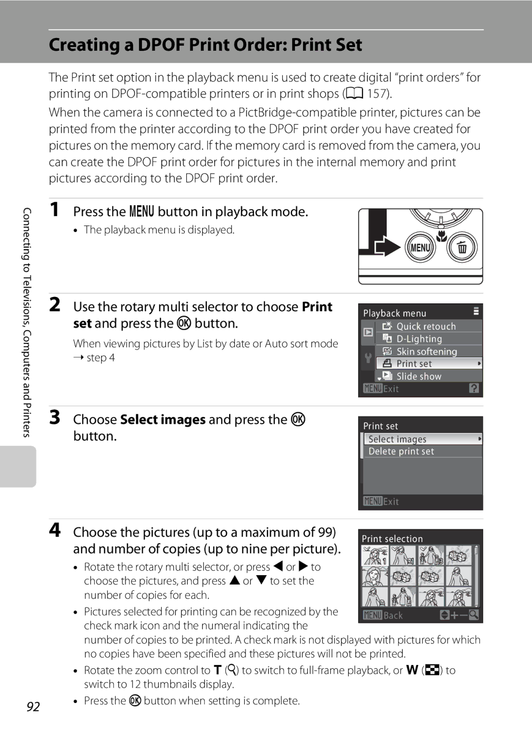 Nortel Networks S640 user manual Creating a Dpof Print Order Print Set 