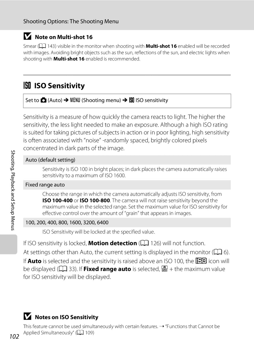 Nortel Networks S640 user manual ISO Sensitivity, For ISO sensitivity will be displayed 