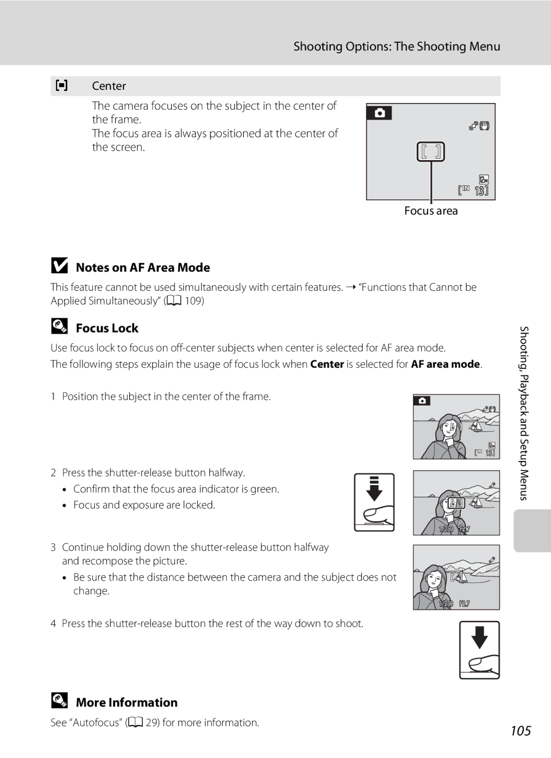 Nortel Networks S640 user manual 105, Focus Lock 