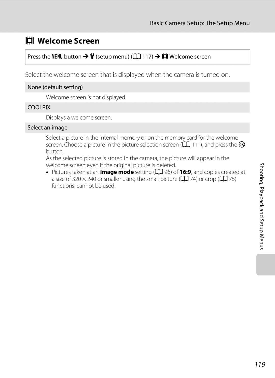 Nortel Networks S640 user manual Welcome Screen, 119, Press the d button M zsetup menu a 117 M c Welcome screen 