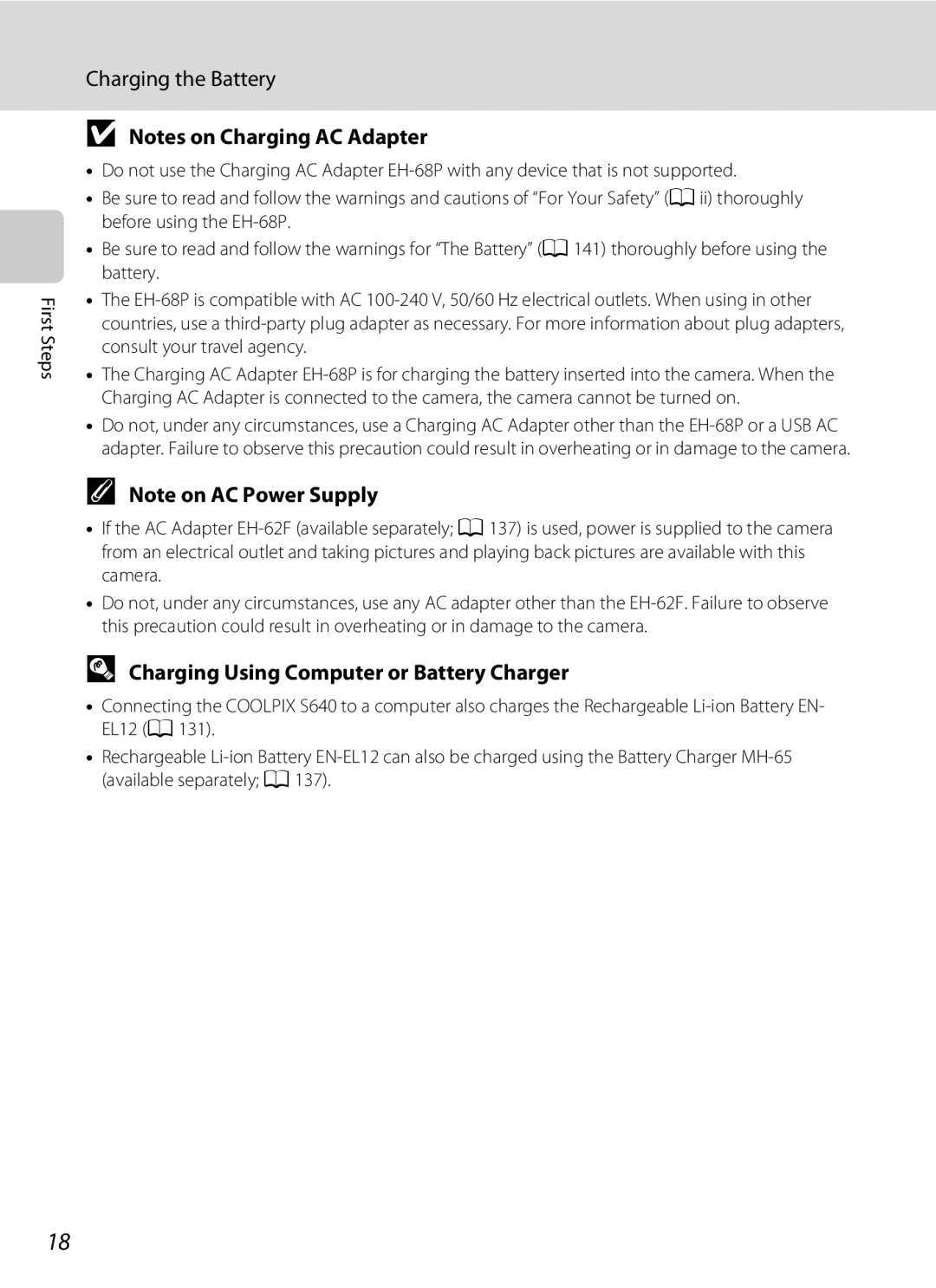 Nortel Networks S640 user manual Charging Using Computer or Battery Charger 