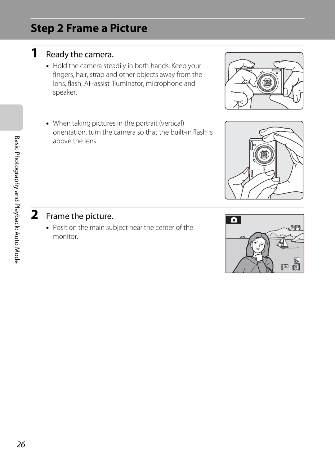 Nortel Networks S640 user manual Frame a Picture, Ready the camera, Frame the picture 