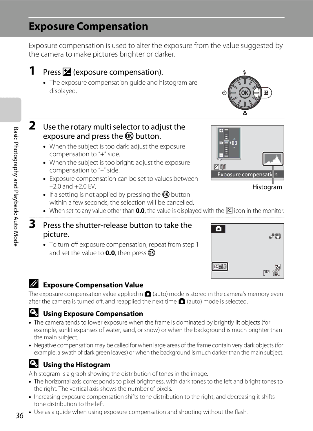 Nortel Networks S640 user manual Exposure Compensation, Press o exposure compensation 