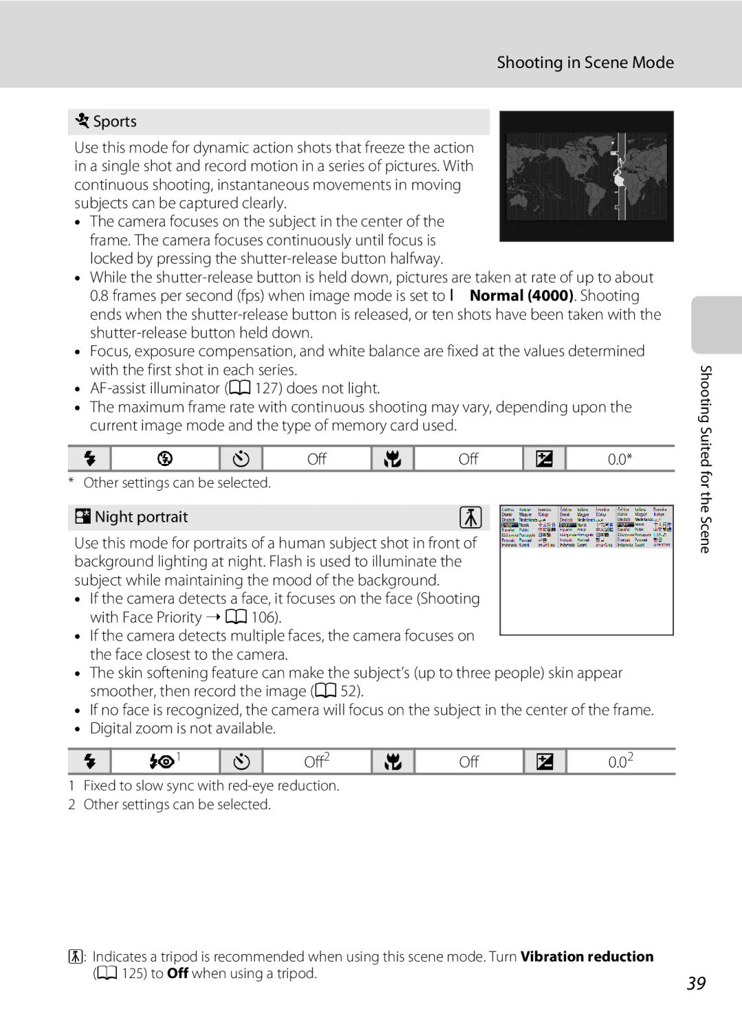 Nortel Networks S640 user manual Sports, ENight portrait, Off2 