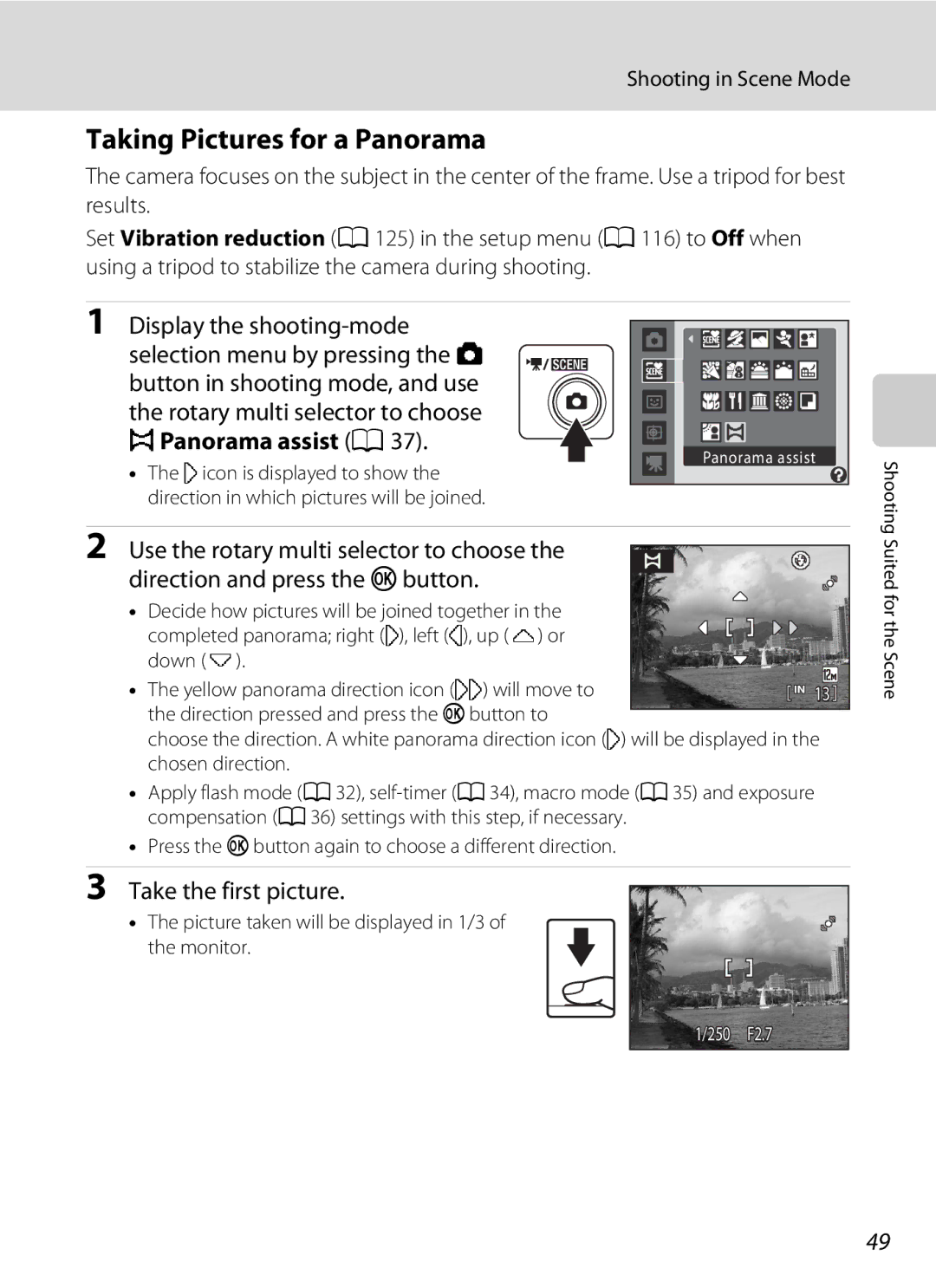 Nortel Networks S640 user manual Taking Pictures for a Panorama, Panorama assist a, Take the first picture 