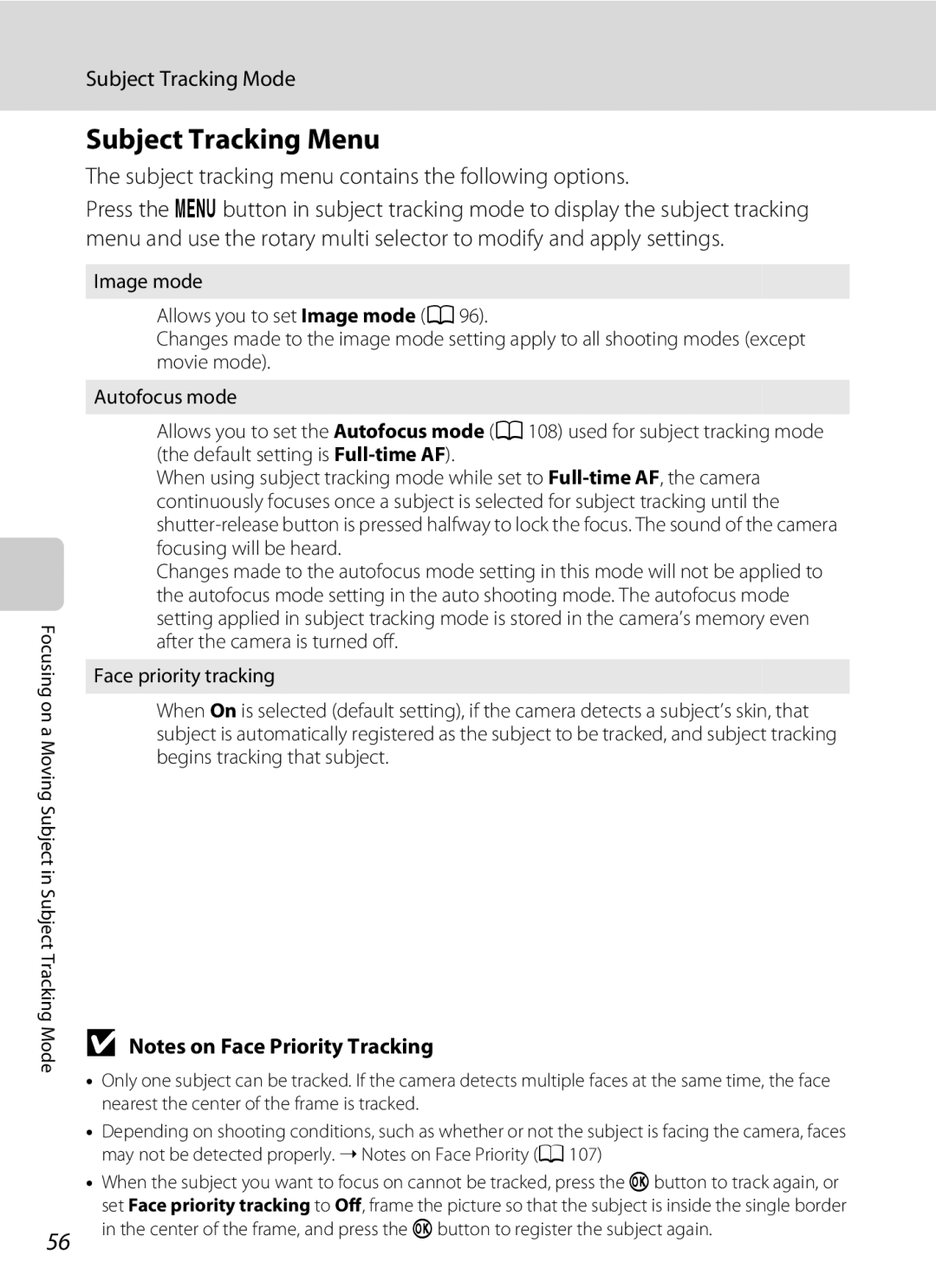 Nortel Networks S640 user manual Subject Tracking Menu 