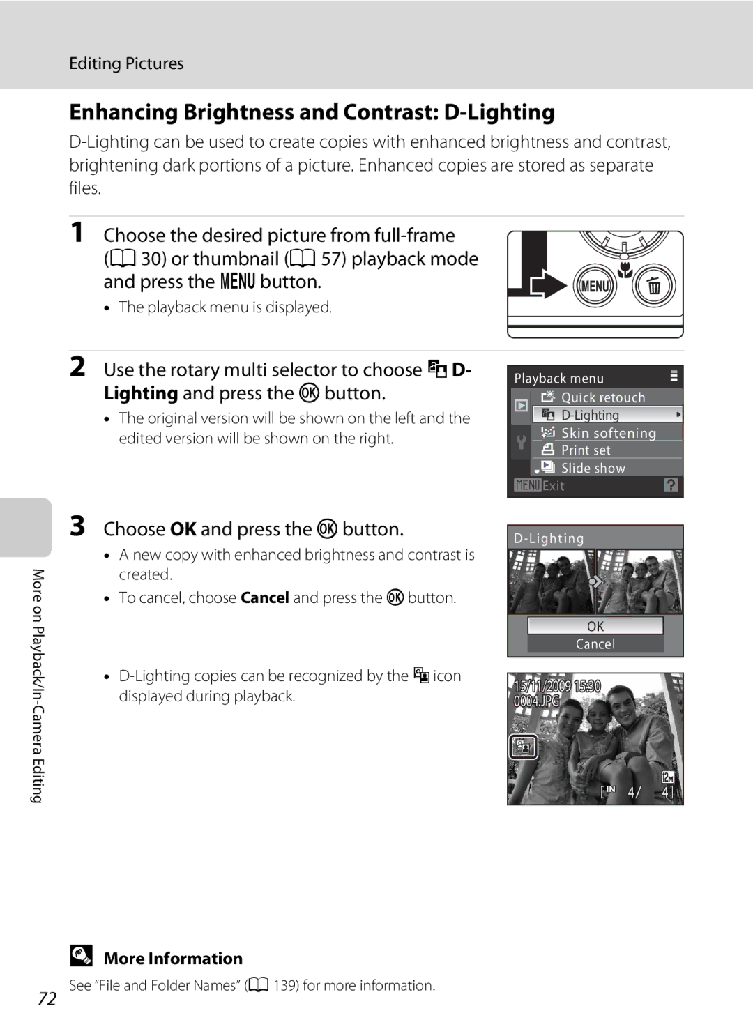 Nortel Networks S640 user manual Enhancing Brightness and Contrast D-Lighting, Choose OK and press the kbutton, Created 