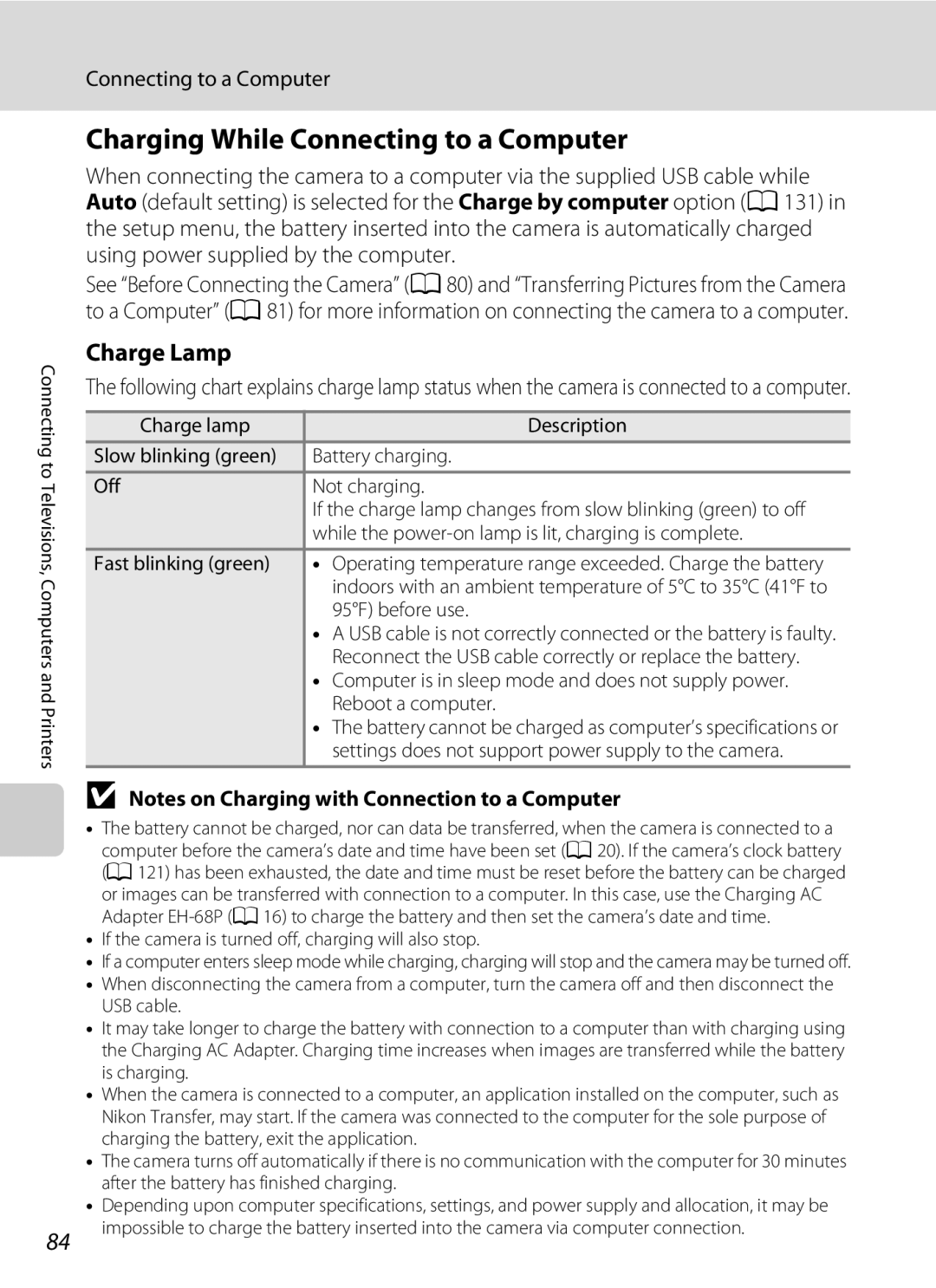 Nortel Networks S640 user manual Charging While Connecting to a Computer, Charge Lamp 