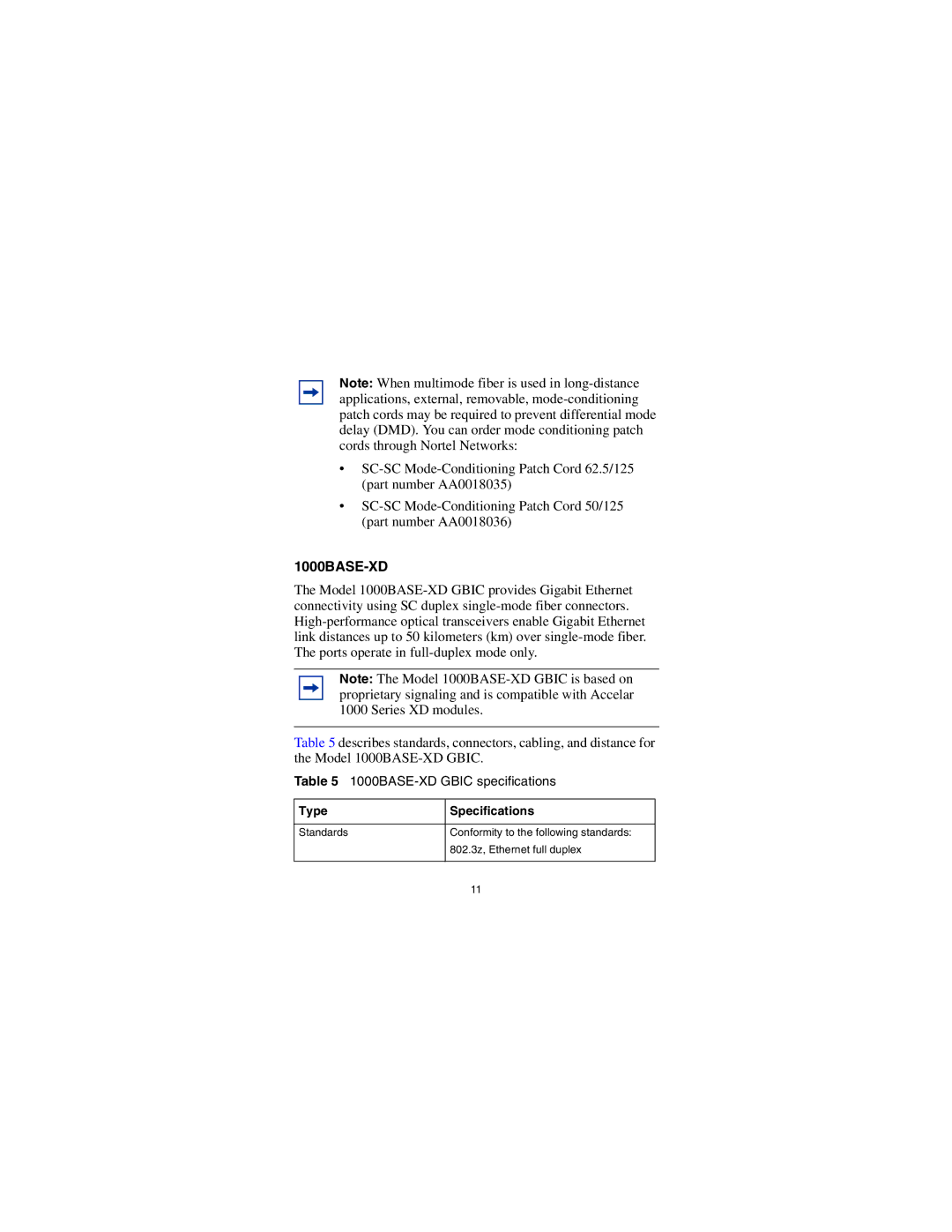 Nortel Networks CWDM SFP manual 1000BASE-XD 