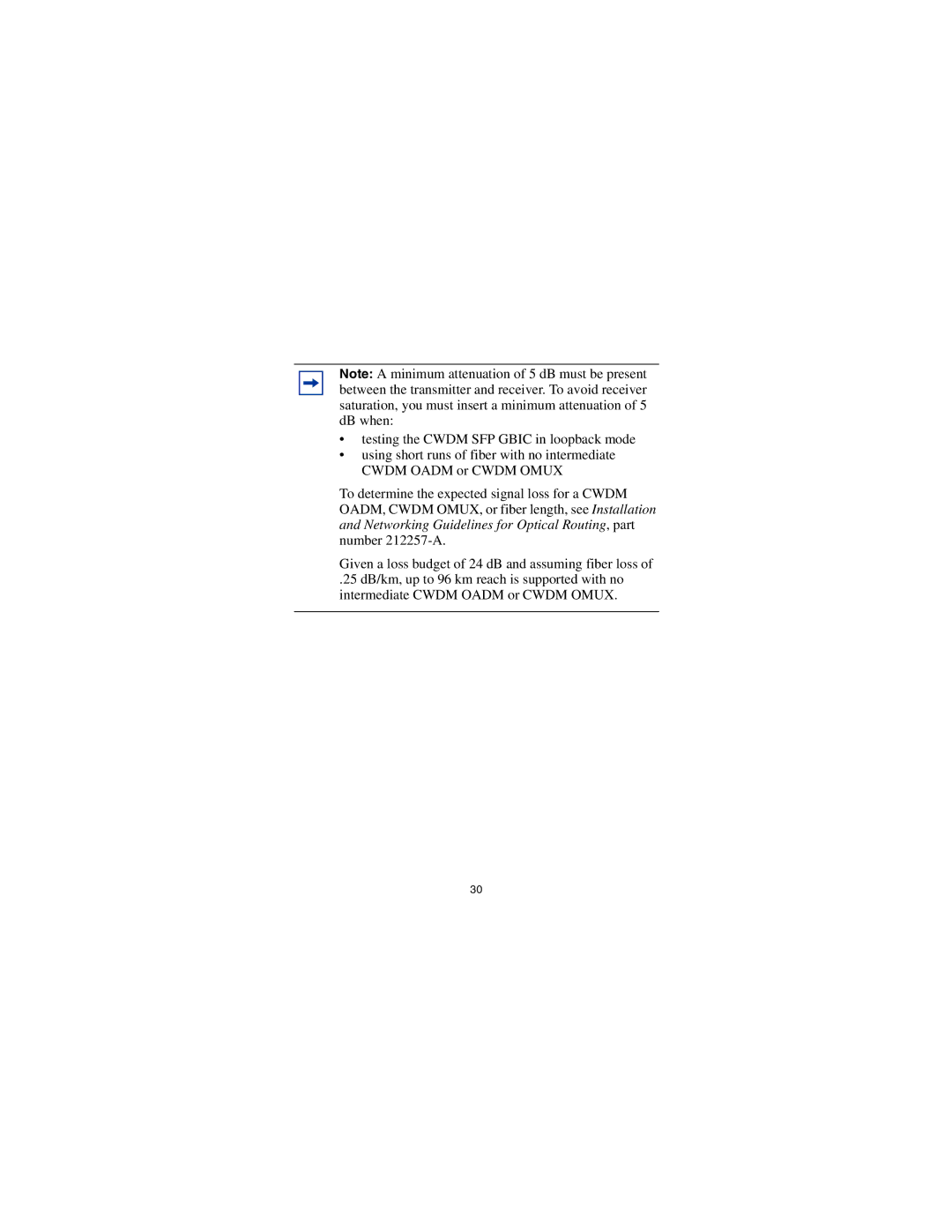 Nortel Networks CWDM SFP manual 