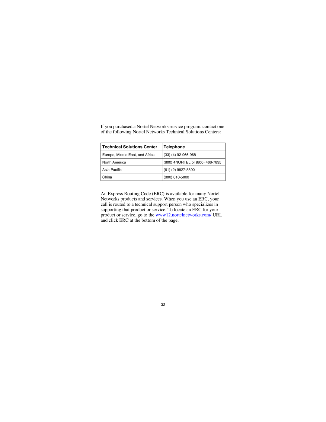 Nortel Networks CWDM SFP manual Technical Solutions Center Telephone 