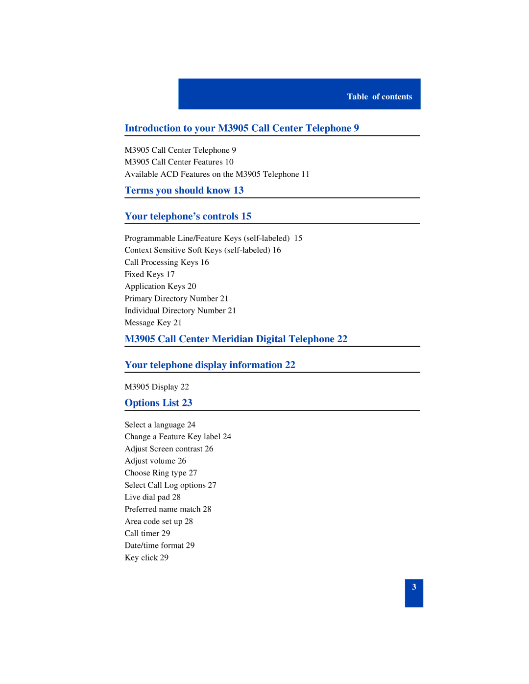 Nortel Networks SL-100 manual Introduction to your M3905 Call Center Telephone 