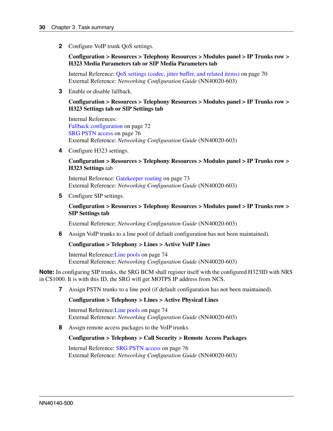 Nortel Networks SRG50 Configuration Telephony Lines Active VoIP Lines, Configuration Telephony Lines Active Physical Lines 