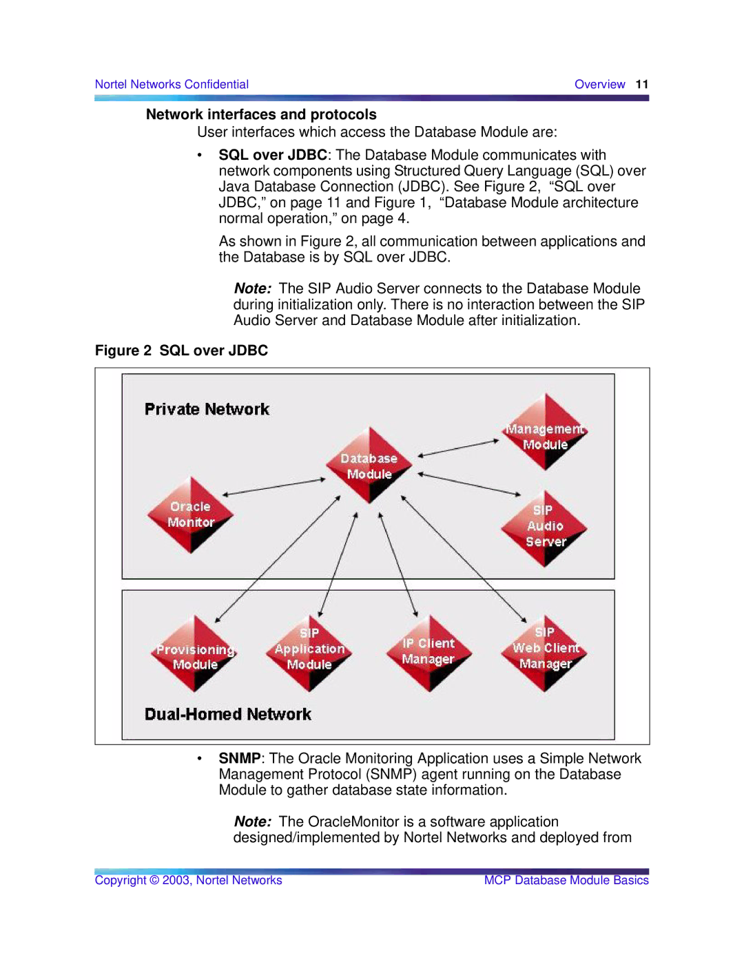 Nortel Networks Standard MCP 1.1 FP1 (02.02) manual Network interfaces and protocols, SQL over Jdbc 