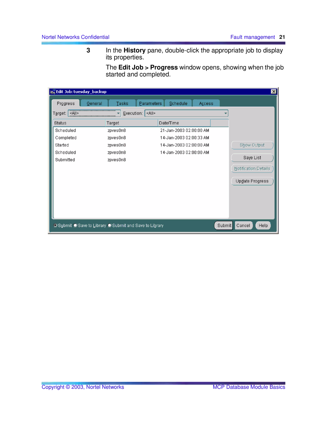 Nortel Networks Standard MCP 1.1 FP1 (02.02) manual Nortel Networks Confidential Fault management 