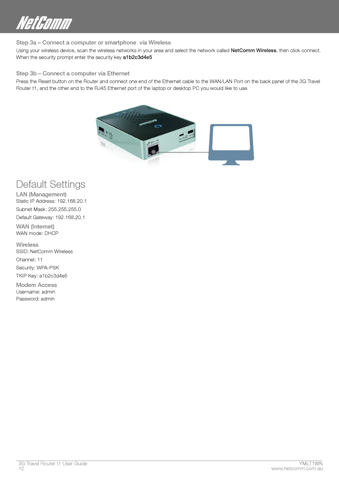 Nortel Networks T1 manual Default Settings 