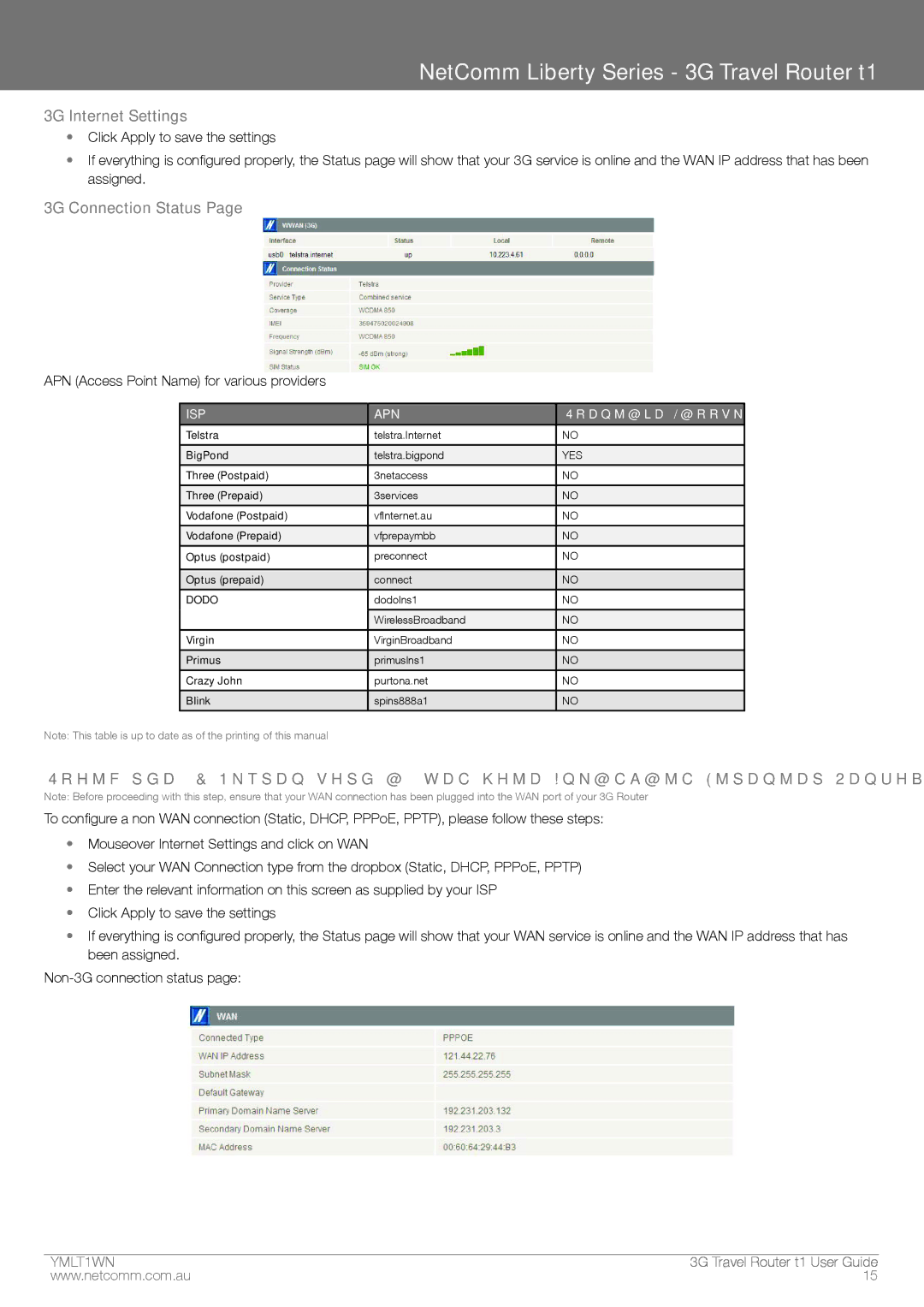 Nortel Networks T1 manual 3G Internet Settings, 3G Connection Status 