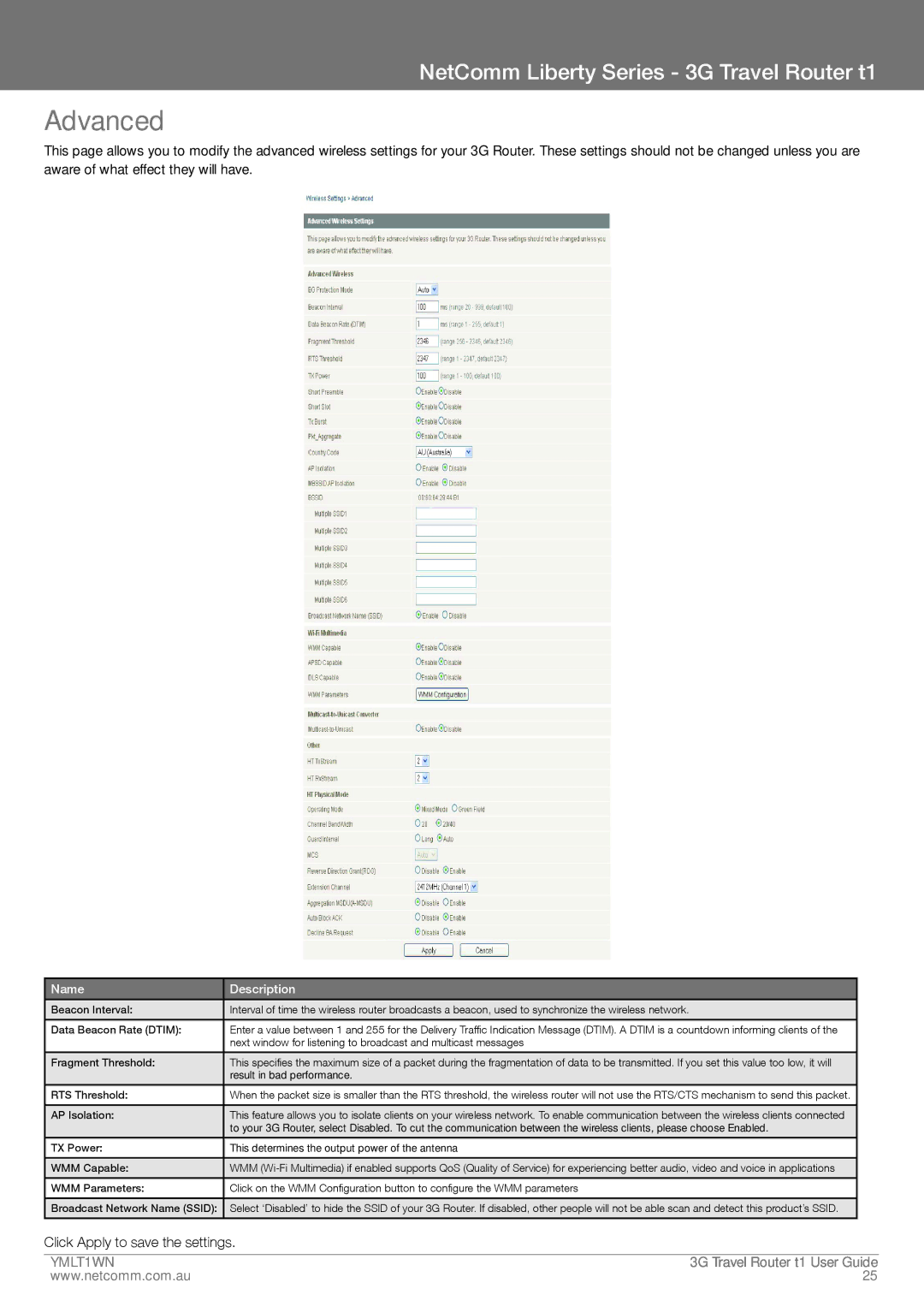 Nortel Networks T1 manual Advanced, Fragment Threshold 