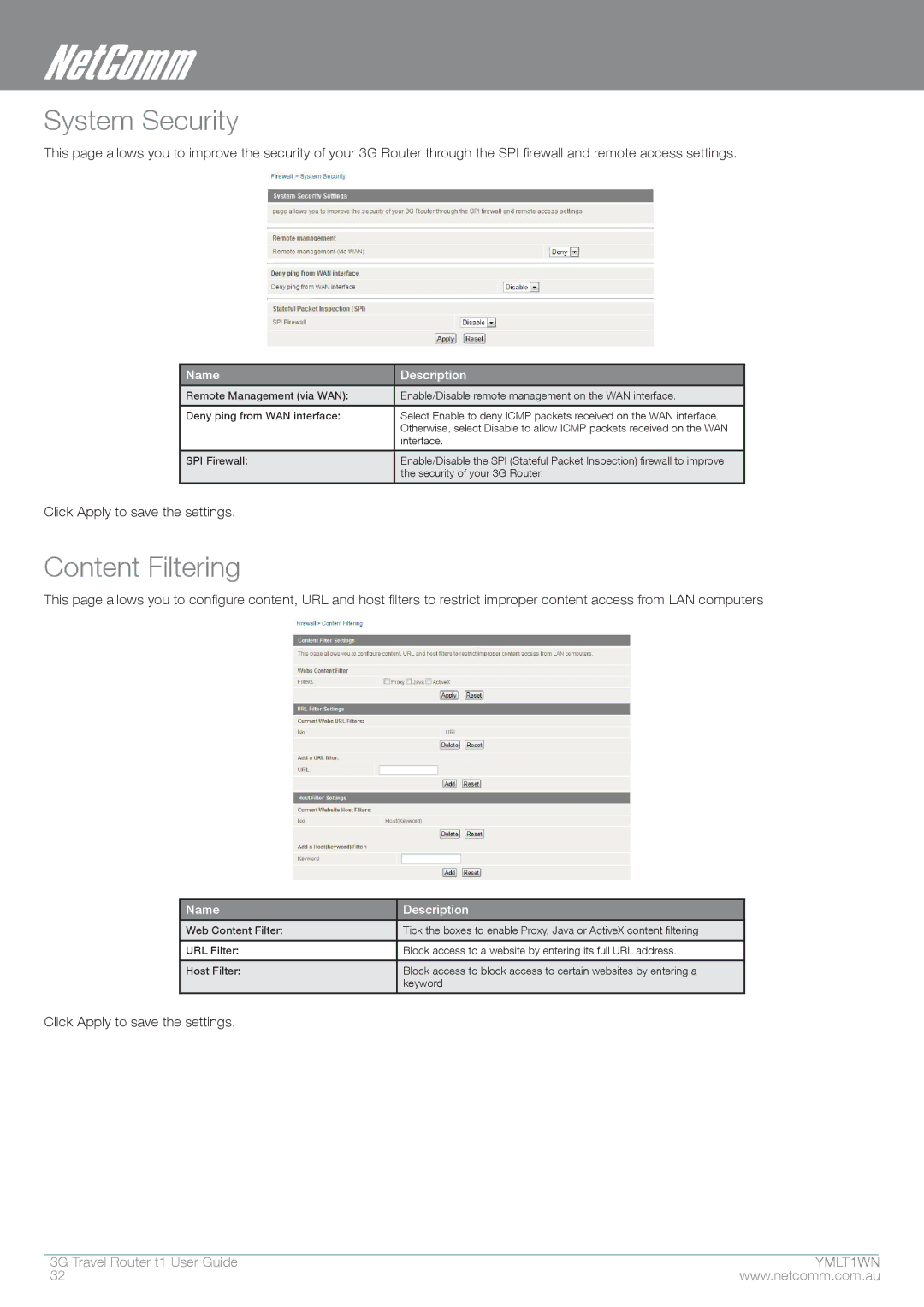 Nortel Networks T1 manual System Security, Content Filtering 