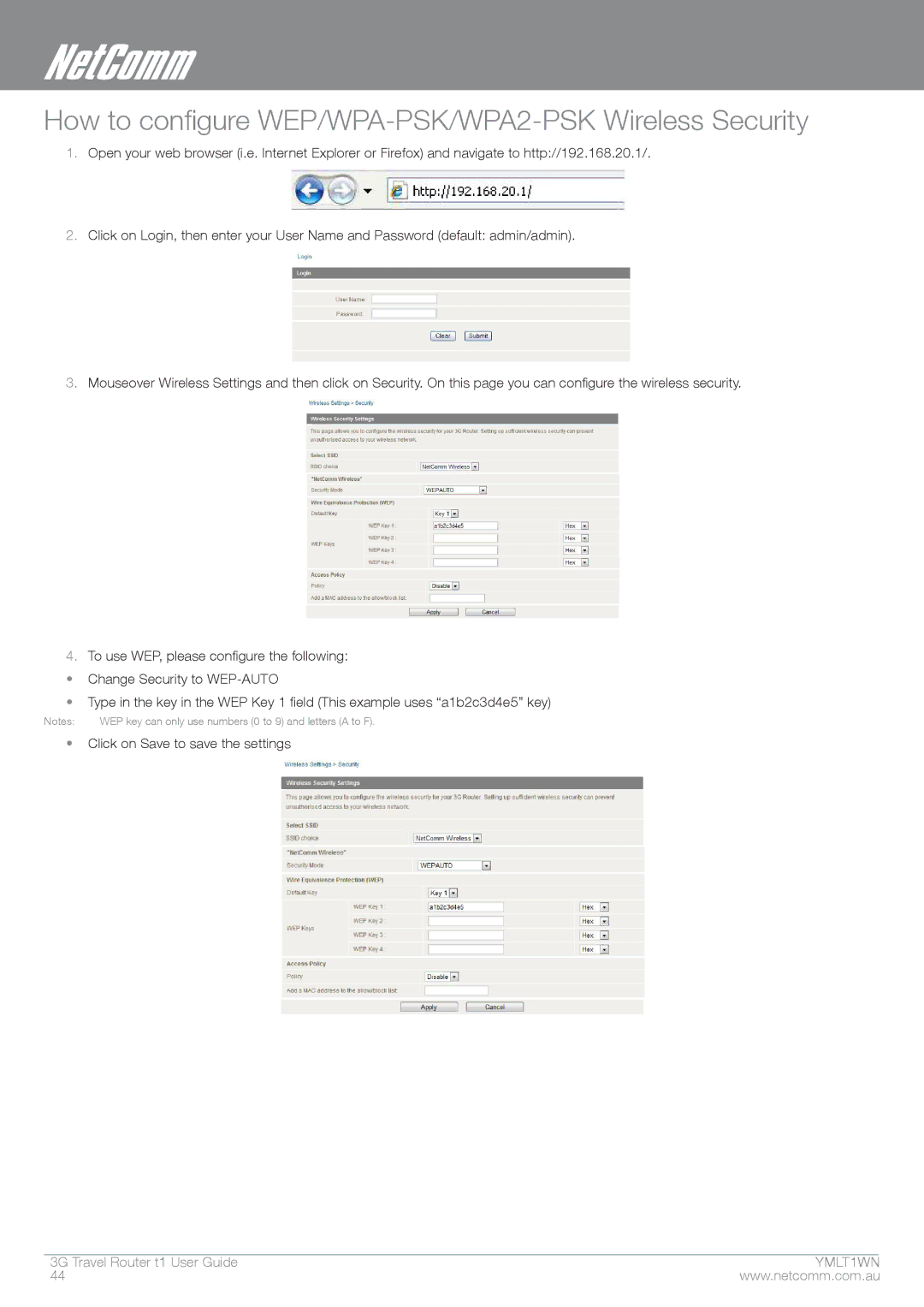 Nortel Networks T1 manual How to configure WEP/WPA-PSK/WPA2-PSK Wireless Security 