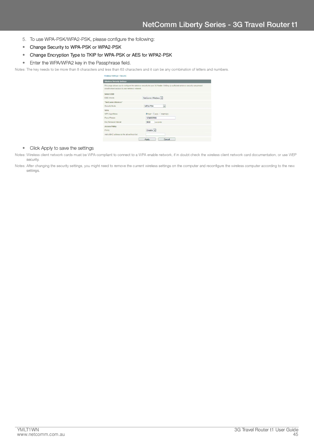 Nortel Networks T1 manual NetComm Liberty Series 3G Travel Router t1 