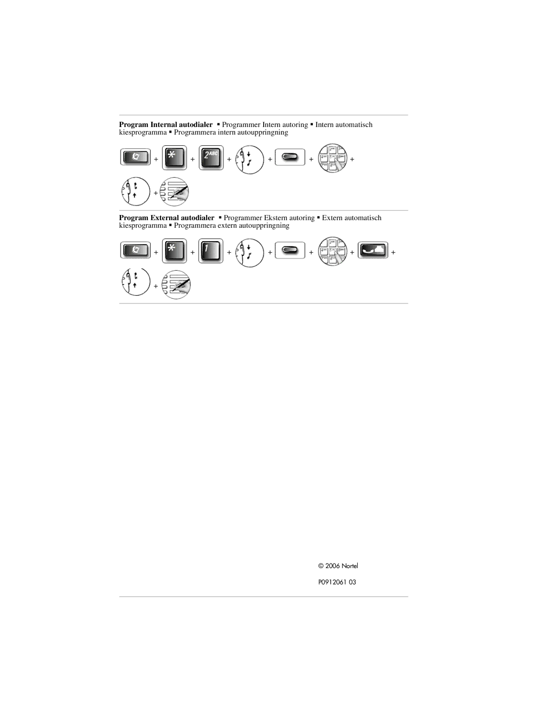 Nortel Networks T7000 manual Nortel P0912061 