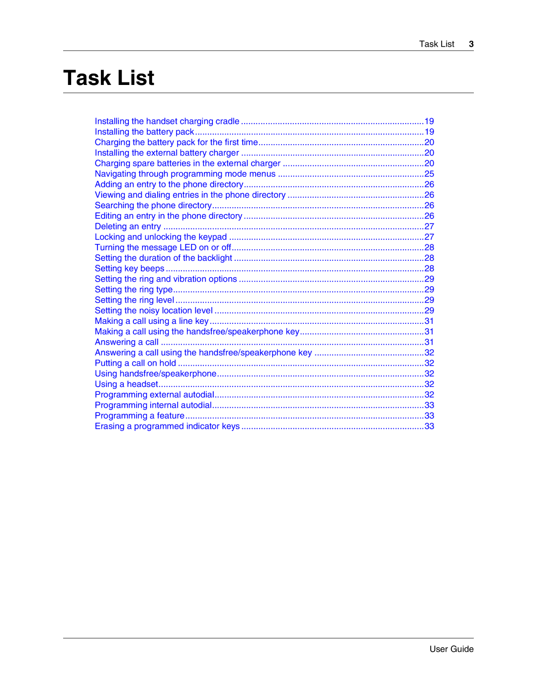 Nortel Networks T7406E manual Task List 