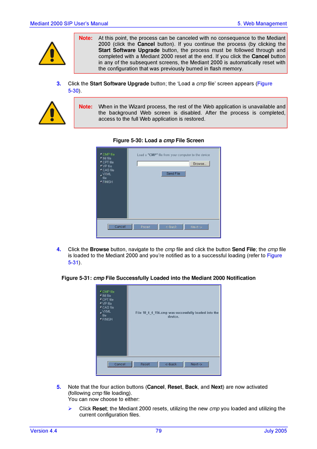 Nortel Networks TP-1610 SIP user manual Load a cmp File Screen 