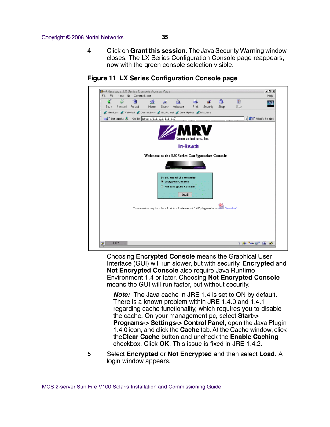 Nortel Networks V100 manual LX Series Configuration Console page 