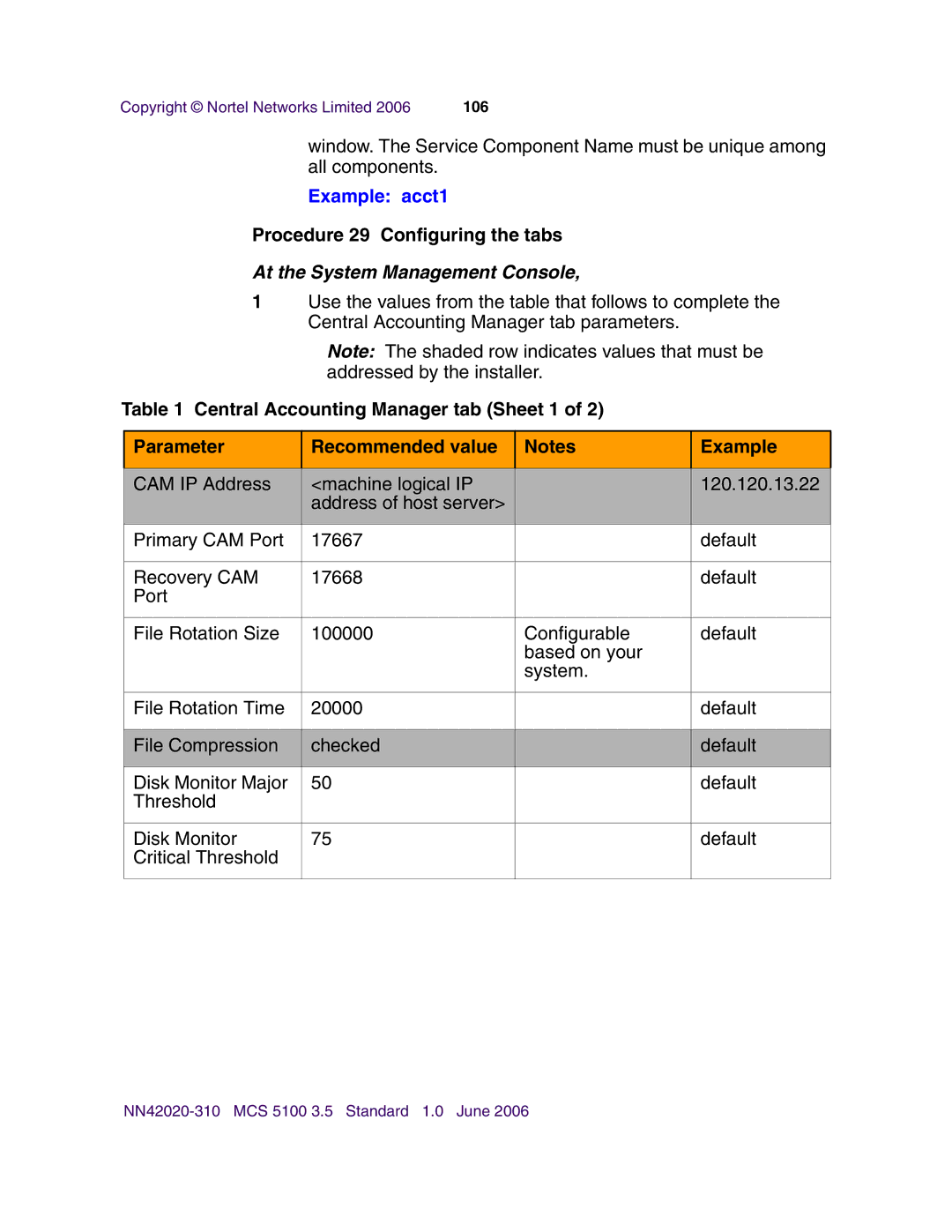 Nortel Networks V210 (RoHS) manual Procedure 29 Configuring the tabs 