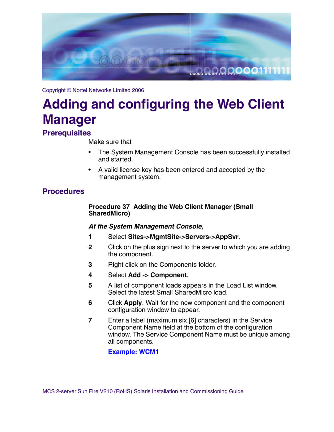 Nortel Networks V210 (RoHS) manual Adding and configuring the Web Client Manager 